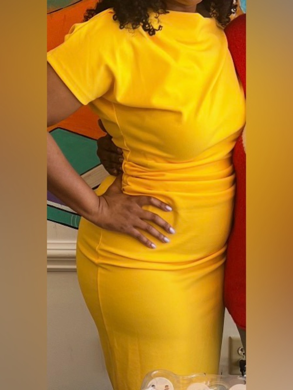 Yellow Drop Shoulder Women’s Dress